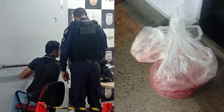 Homem paga pão e furta picanha e alcatra em supermercado na avenida das Torres