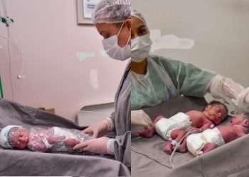 Parto raro: mulher dá à luz três bebês em maternidade da zona leste de Manaus