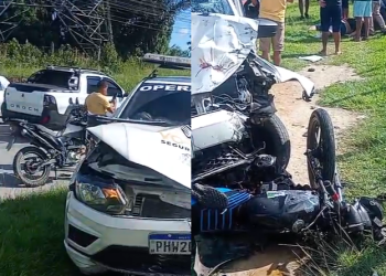 A vítima, que pilotava uma Honda Bros 160 de cor azul, não teve a identidade revelada. Foto: Reprodução