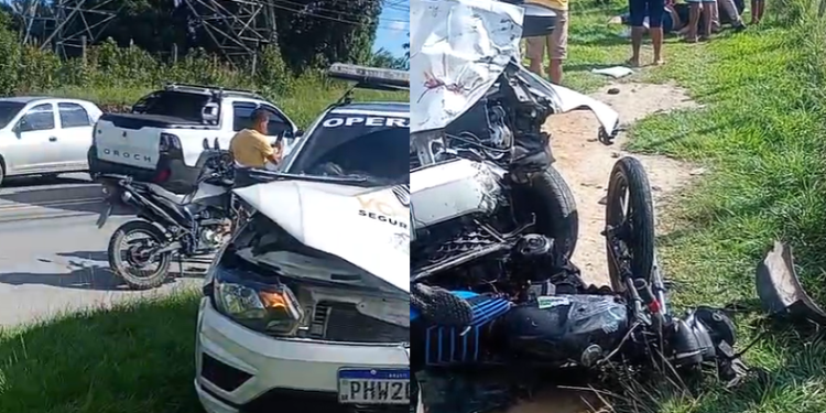 A vítima, que pilotava uma Honda Bros 160 de cor azul, não teve a identidade revelada. Foto: Reprodução