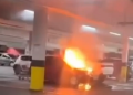 A brigada de incêndio do supermercado agiu rapidamente para conter o fogo. Foto: Reprodução