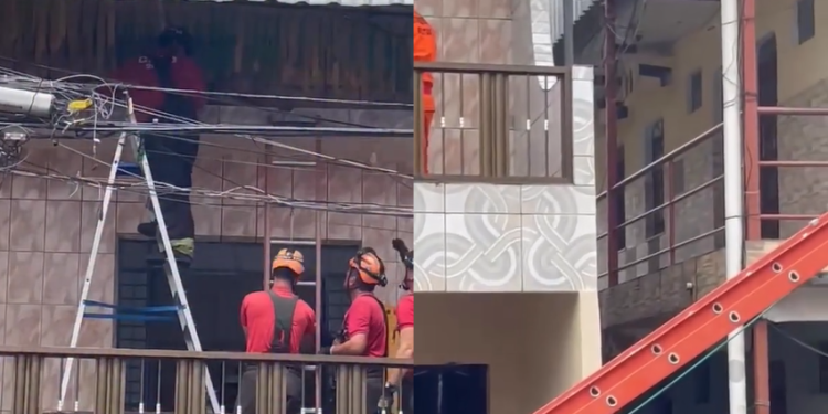 A vítima realizava a amarração dos enfeites. Foto: Reprodução