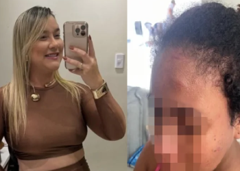Carolina arrastou a funcionária pelos cabelos, agrediu a trabalhadora com coronhadas e colocou uma arma na boca da doméstica. Foto: Reprodução