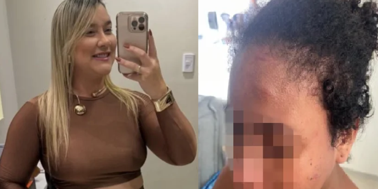 Carolina arrastou a funcionária pelos cabelos, agrediu a trabalhadora com coronhadas e colocou uma arma na boca da doméstica. Foto: Reprodução