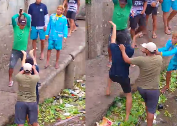 A ação foi percebida por um tripulante da embarcação, que soou o alerta. Foto: Reprodução