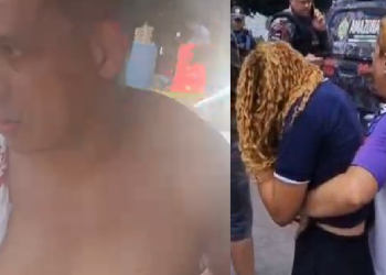 O homem foi preso em flagrante e ainda teve o carro apedrejado. Foto: Reprodução