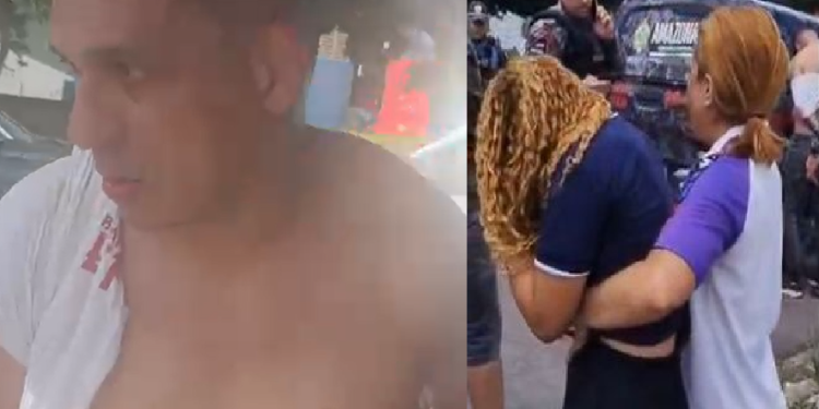 O homem foi preso em flagrante e ainda teve o carro apedrejado. Foto: Reprodução