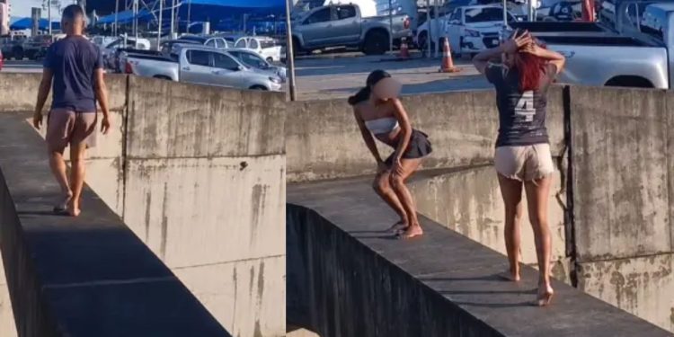 Vídeo: Desfilando em viaduto, jovens dançam funk e se arriscam em altura perigosa em Manaus