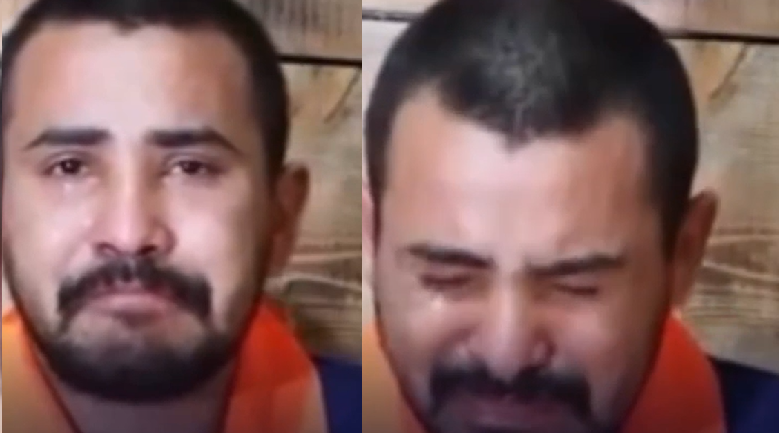 Herik aparece visivelmente emocionado e envia uma mensagem direta aos familiares no Brasil. Foto: Reprodução