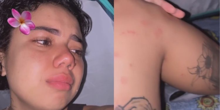 Thayane, que abandonou amigo no Pico Paraná, chora após ataque de carapanãs