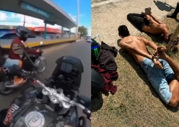 Os dois foram encaminhados para uma delegacia. Foto: Reprodução