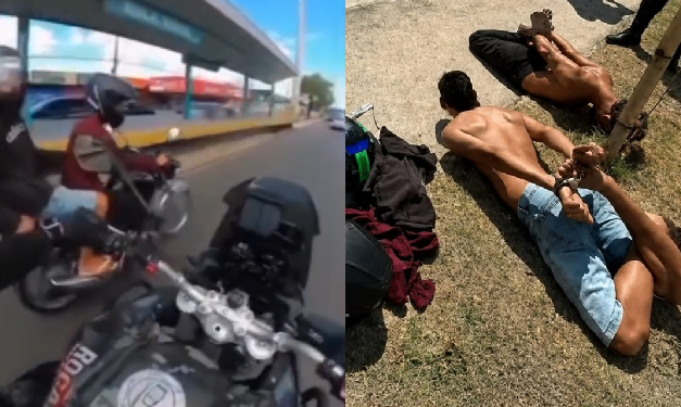 Os dois foram encaminhados para uma delegacia. Foto: Reprodução