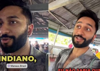 Influenciador indiano se surpreende ao dizer que manauaras parecem indianos; veja vídeo