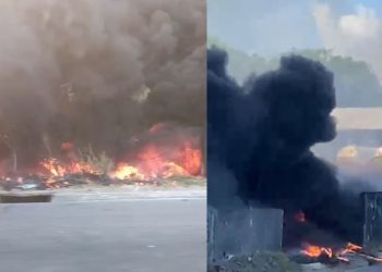 Vídeo: Terreno pega fogo e chamas ameaçam atingir casas na Zona Norte de Manaus