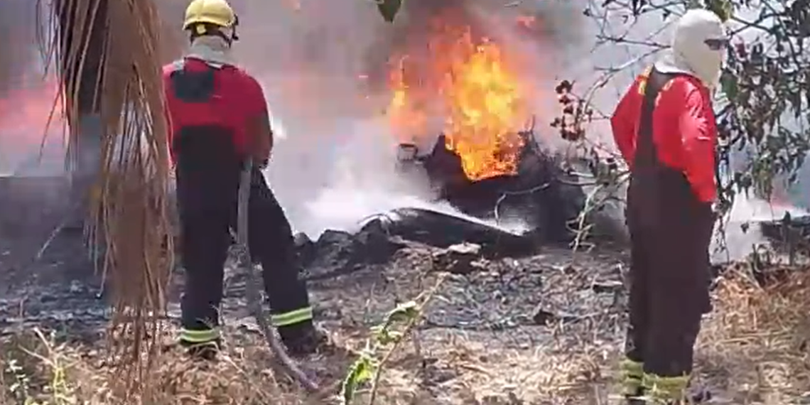 Um incêndio de grandes proporções atingiu uma vasta área de vegetação seca. Foto: Reprodução