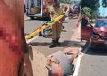 Vídeo forte: motoqueiro fica com a perna aberta após colisão entre três veículos no Amazonas