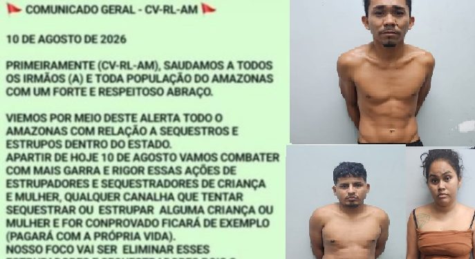 CV emite salve para sequestrad0res da bebê Ayla em Manaus: ‘vamos  eliminar’