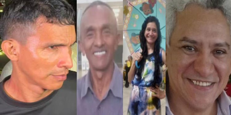 O homem (primeiro da esquerda) confessou o crime e disse que precisava quitar dívida no mesmo dia. Foto: Reprodução