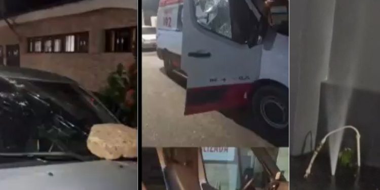 Vídeo: vândalo quebra viatura do Samu, carros e hidrômetros no interior do Amazonas