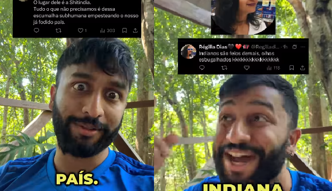 O influenciador tinha notado semelhanças entre os amazonenses e os indianos, mas muitas pessoas não curtiram a observação. Foto: Reprodução