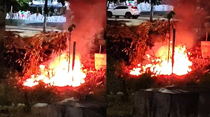 Vídeo: Moradores denunc1am que ‘noiad0s’ fazem f0g0 em vegetação e put@ria perto de Prosamim