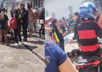 O impacto brutal lançou a vítima ao asfalto, onde ficou caída, sem vida. Foto: Reprodução