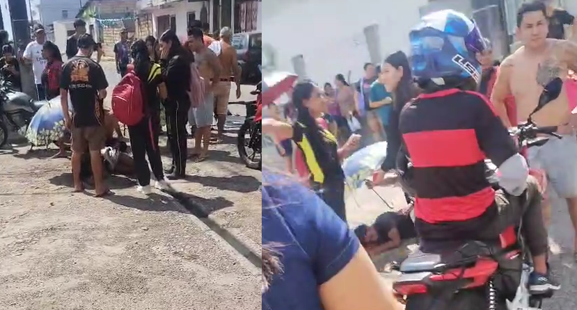 O impacto brutal lançou a vítima ao asfalto, onde ficou caída, sem vida. Foto: Reprodução