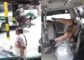 Vídeo: Em ac1dente surreal, motoqueiro a1nge ônibus e piloto cai entre os bancos do veículo