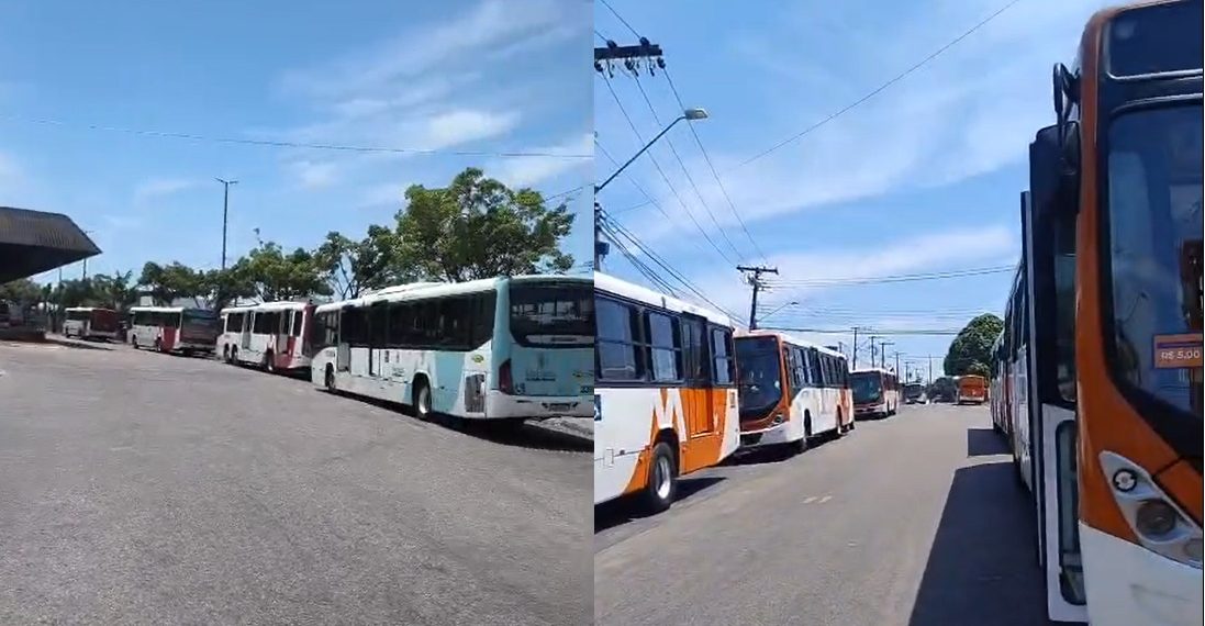 Vídeos: rodoviários paralisam transporte público sem aviso prévio em Manaus