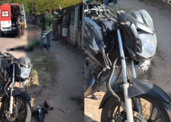 Motoqueiro perde controle e acaba arremessad0 num poste em Manaus
