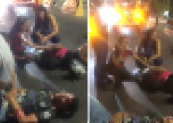 Vídeo: casal é atropelado por carro em alta velocidade no viaduto “Passarão”