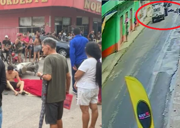 Vídeo mostra momento em que mulher é m0rta ao ser atingida por caçamba em Manaus; veja