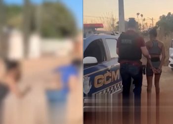 Vídeo: amante é chic0teada por esposa na rua, mas a traída acaba detida pela polícia no Distrito