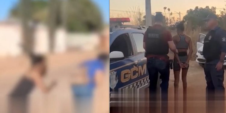 Vídeo: amante é chic0teada por esposa na rua, mas a traída acaba detida pela polícia no Distrito