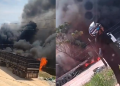 Vídeo: F0g0 toma conta de área de empresa no Distrito Industrial e assust@ moradores