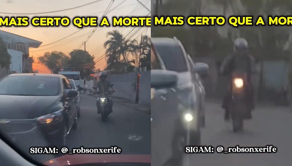 Vídeo: motorista de app grava motos na contramão em Manaus e protesta: ‘mais certo que a m0rte’