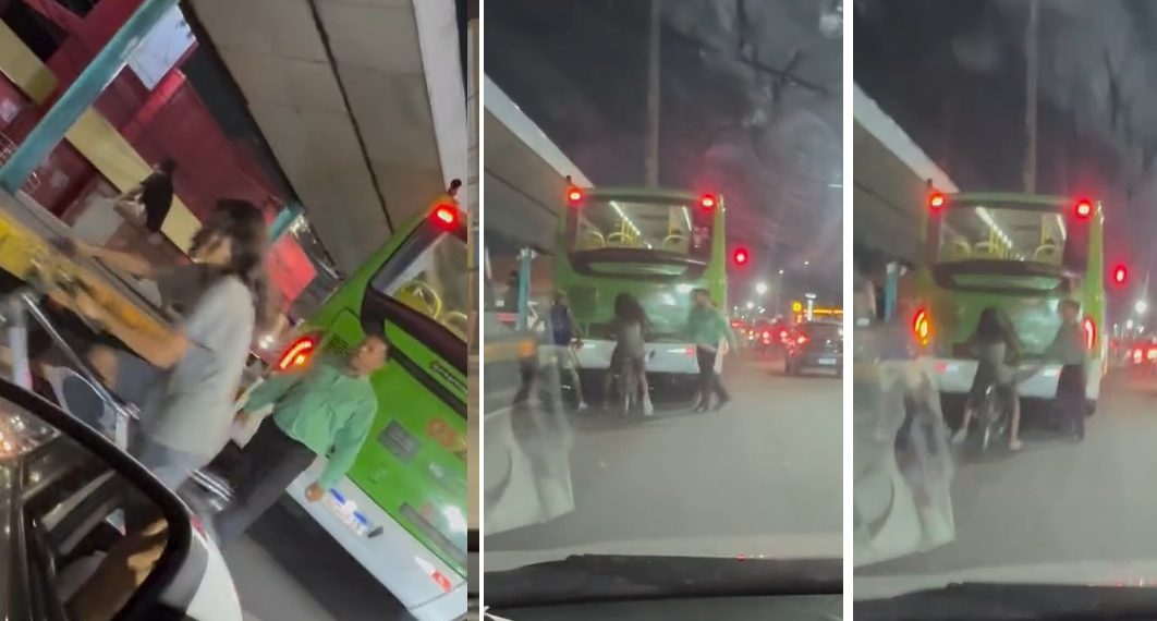 Vídeo: motorista para o ônibus e bota ciclistas que pegavam carona para correr em Manaus