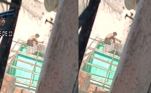 Vídeo: No Centro de Manaus, morador flagra ladrã0 de telhas em ação em telhado