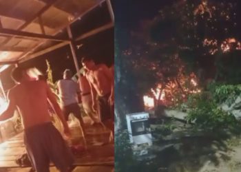 Vídeos: Após fogo se espalhar rapidamente, casa de madeira é destruída por incêndio em Manacapuru