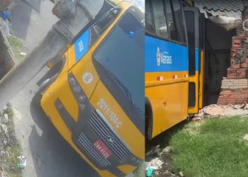 Vídeo mostra ‘Amarelinho’ perdendo o controle e destruindo frente de casa em Manaus