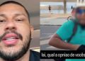 Veja: Vendedor é fotografado durante trabalho na Ponta Negra e acusa homem de tentar prejudicá-lo