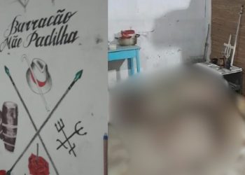Após sentirem cheiro forte, vizinhos olham pelas brechas de portão e acham homem m0rt0 sobre altar em Manaus