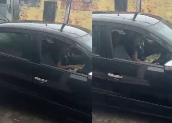 Vídeo: Motorista é flagrado na ‘br0nh4’ dentro de carro para mulher no São José