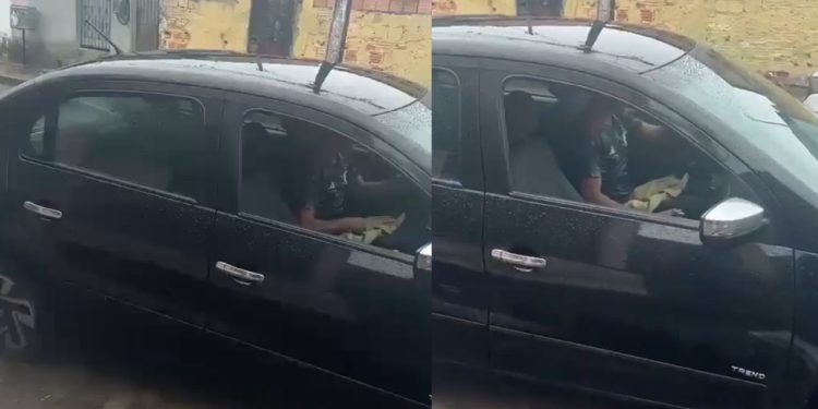 Vídeo: Motorista é flagrado na ‘br0nh4’ dentro de carro para mulher no São José