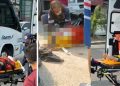 Vídeo: passageira de moto por aplicativo tem cabelos arrancad0s após colisã0 com carreta em Manaus