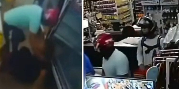 Vídeo: polícia procura dois bandid0s filmados agredind0 uma gerente de loja em Manaus