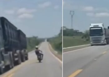 Caminhoneiro flagra momento em que motoqueiro m0rre atingido por caminhão na Amazônia
