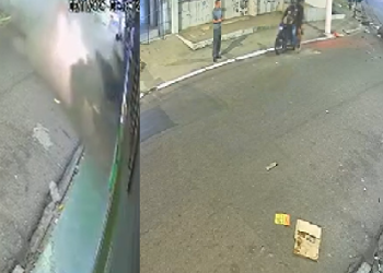 Vídeo: Imagens mostram caminhão indo com tudo na fachada de loja no Centro de Manaus