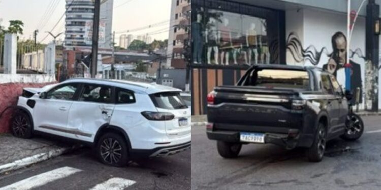 Chery Tiggo e Montana se envolvem em vi0lenta colisã0, deixando quatro feridos em Manaus