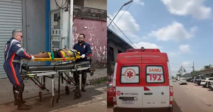 Homem é s0c0rrido na frente do 18º DIP após ser e$faquead0 pela esposa em Manaus